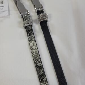 linea pelle Set 2 Faux Snake skin & Black Belts Med 42" MEDIUM NEW Thin Career